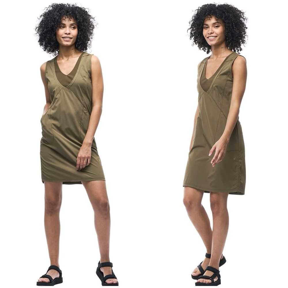 Indygena Womens Liike III Olive Green Stretch Gorpcore Outdoor Hiking Dress S